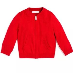 Burberry Boys Jaxson cardigan sweater baby 6 months military red NWT